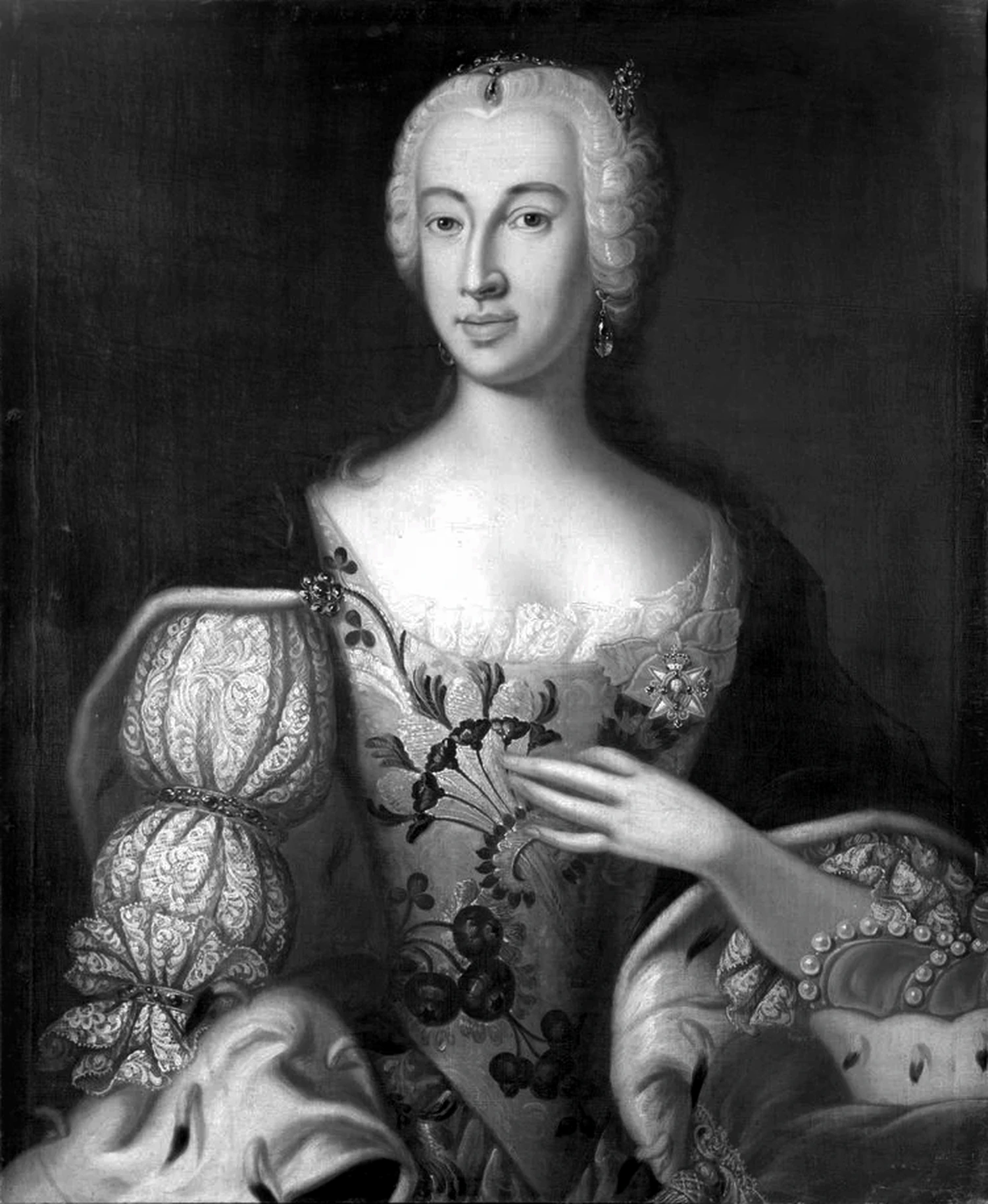 Historisches Porträt der Fürstin Bernhardine Christiane Sophie von Schwarzburg-Rudolstadt